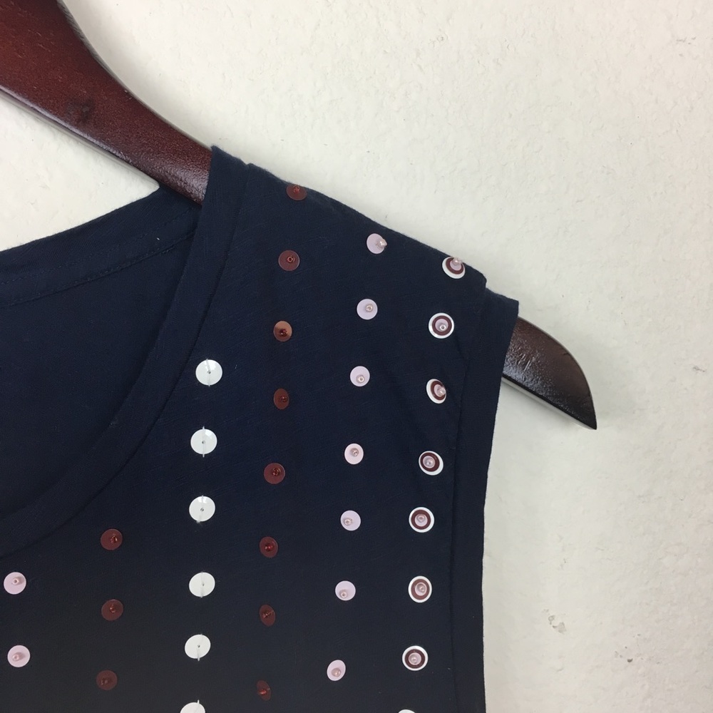 J.Crew Stacked Navy Sequin Shell - image 4